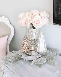 blush pink christmas master bedroom