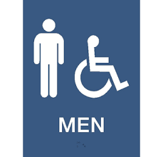 Mens Restroom Wall Sign With Isa Symbol