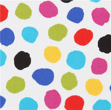 White Fabric With Colorful Dots By Ink Arrow Dots Stripes