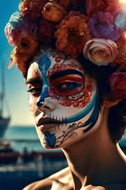 catrina makeup with ornaments mexican