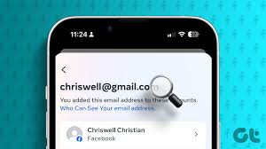 email address on facebook on mobile and pc