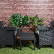 3pc Outdoor Garden Furniture Cushioned