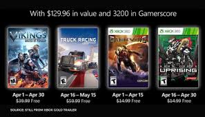 Check spelling or type a new query. Xbox Games With Gold For The Month Of April Announced See List