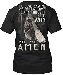 Cozy Until I Said Amen The Devil Saw Me With My Head Hanes Tagless Tee T Shirt Cotton T Shirts Fitted Shirts From Limitlessprints 11 56 Dhgate Com