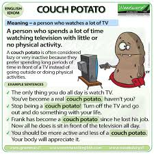 couch potato english idiom woodward