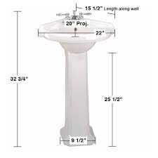 U Shaped Pedestal Bathroom Sink
