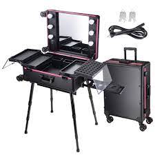 aw 6 leds rolling makeup case on 4 360