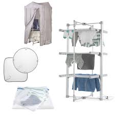 The zebedee any angle hanging rail is a tailored storage solution for rooms with sloped or angled ceilings. Lakeland Dry Soon 3 Tier Heated Airer With Cover 2 Shelves 4 Wash Bags Qvc Uk