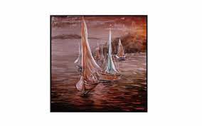 boat painting for metal wall making