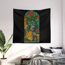 the beast stained glass wall tapestry
