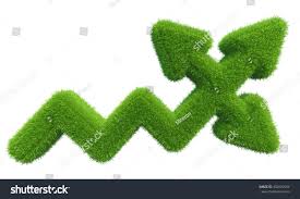 Green Grass Arrow Chart Isolated On Stock Image Download Now