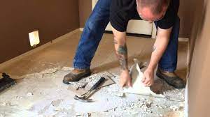 remove floor tile from linoleum