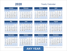 yearly calendar template for 2021 and