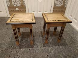 Pair Wooden Stools Chairs For Chess