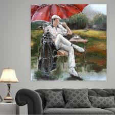 3d Golfer Painting Wall Art Modern Wall