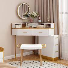 povison modern vanity desk corner
