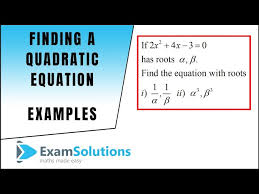 Coefficients Of A Quadratic Equation