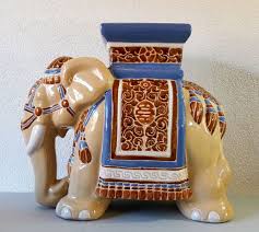 Large Ceramic Elephant Side Table