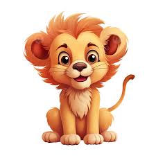 cartoon cute lion african