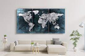 World Map Mega Size Glass Printing Wall