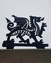 Metal Welsh Dragon Fence Post Topper