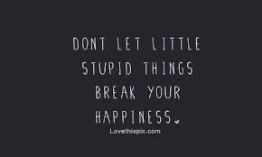 Dont Let Stupid Things Break Your Happiness Pictures, Photos, and ... via Relatably.com