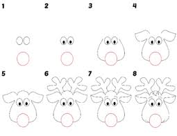 Easy Directed Draw Holiday Reindeer