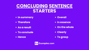 concluding sentence 40 exles how
