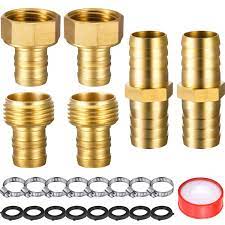 4 Sets 5/8 Inch Solid Brass Garden Hose Mender End Repair Kit Water Hose  Coupling Splicer Mender Female Male Hose Connector with Tape, Stainless  Steel Clamp and 3/4 Inch Rubber Gasket