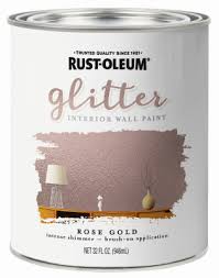 Rust Oleum Glitter Satin Rose Gold Glitter Latex Interior Paint 1 Quart 360221sos