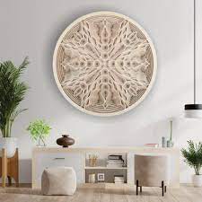 3d Mandala Wooden Wall Art At