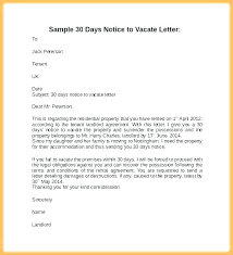 Rental 30 Day Notice Template