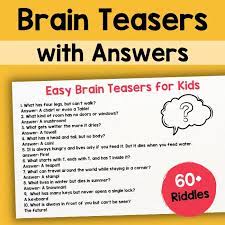 60 brain teasers for kids with answers