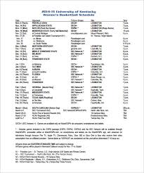 13 Basketball Schedule Templates Samples Doc Pdf