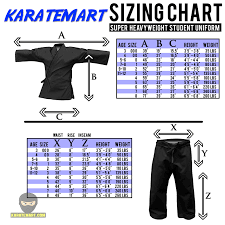 New Detailed Uniform Sizing Charts Karatemart Com