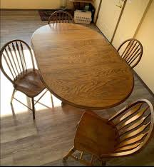 Solid Oak Table 4 Chairs For In
