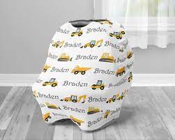 Construction Car Seat Canopy Cover Boy