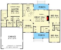 modest 3 bedroom house plan with open