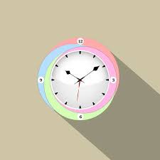Clock Flat Icon World Time Concept