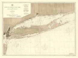 Vintage 1896 Nautical Chart Of Long Island Sound By