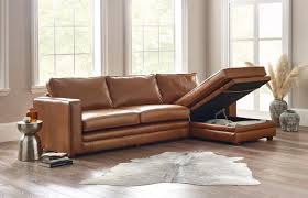 Trafalgar Leather Storage Chaise Sofa