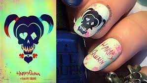 harley quinn themed nail art designs