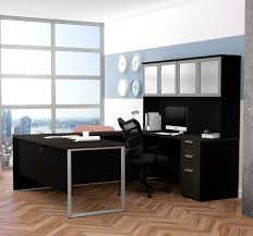 ( 0.0 ) out of 5 stars current price $498.68 $ 498. Deep Gray Black Contemporary U Shaped Desk With Hutch Computerdesk Com
