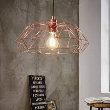 2020 popular 1 trends in lights & lighting, home improvement, home appliances, tools with led ceiling light copper and 1. Eglo 49488 Carlton 2 Copper Coloured Cage Pendant Light