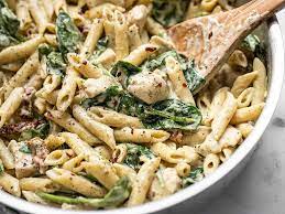 One Pan Creamy Chicken Pesto Pasta gambar png