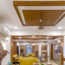false ceiling with wooden panels