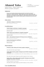 Resume Sample Video Editor Example Good Resume Template Standard Resume  Examples Business Cover Letter Format Standard Pinterest