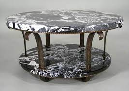 Tiered Marble Bronze Coffee Table