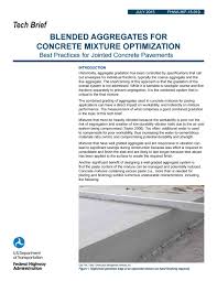Blended Aggregates For Concrete Mixture Optimization By