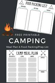 meal planning menus free free printable camping food list menu plan must have mom